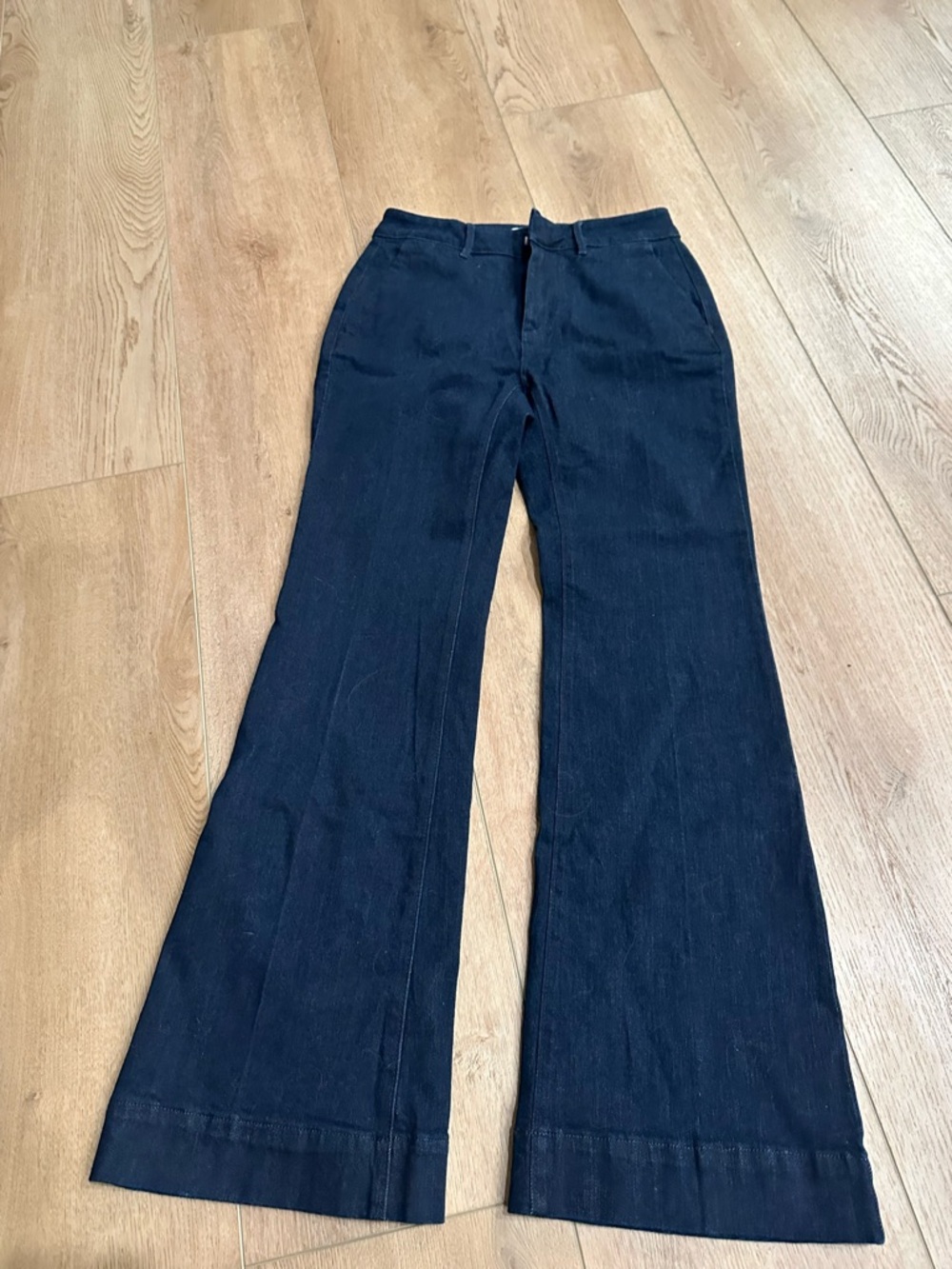 LOFT Navy Wide Leg Flare Jeans